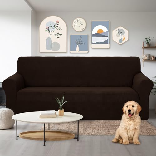 Stretch Couch Cover for 3 Cushion Sofa - Jacquard Furniture Protector