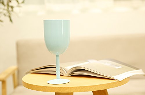 AMZUShome 10 oz Light Blue Stainless Steel Wine T tumbler with lid & straw, double walled