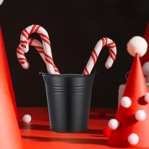 28 Pcs Mini Metal Buckets with Handles - Galvanized Black Party Favors