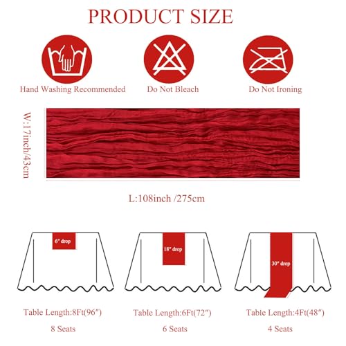 3-Pack Red Cheesecloth Table Runner 17x108 in | Seveups
