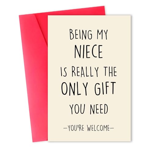 ACH-066 Funny Niece Birthday Card with Envelope - Perfect Gift for Niece