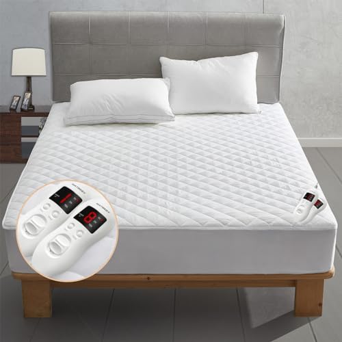 King Size Heated Mattress Pad with Dual Control & 8 Settings