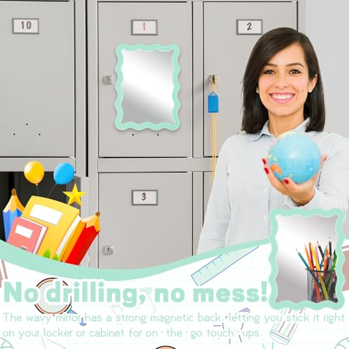 Magnetic Locker Mirror - 5.31 x 7 Inch Aesthetic School Locker Decor