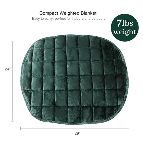 7lbs Weighted Lap Blanket for Adults - Cozy Flannel Travel Pad