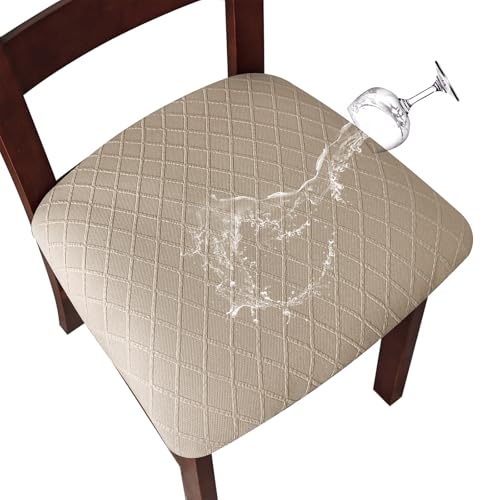 Waterproof Chair Seat Covers Set of 4 | Jacquard Removable & Washable