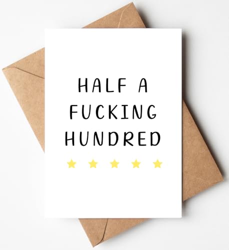 Funny 50th Birthday Card - Sarcastic Gift for Him or Her