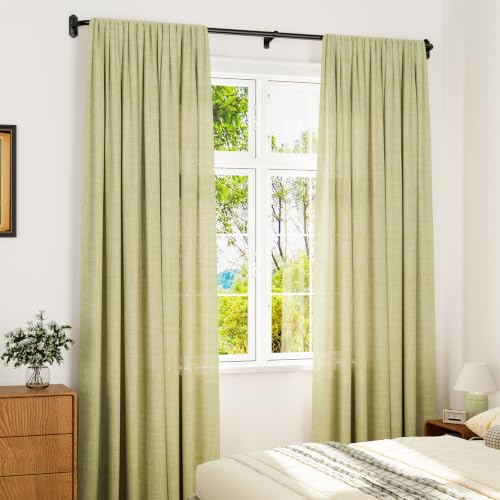 Adjustable Heavy Duty Blackout Curtain Rod, 32-86 Inch Wrap-Around Metal Rod