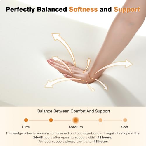 Vekkia 34" Extra-Long Bed Wedge Pillow for Acid Reflux & Back Support