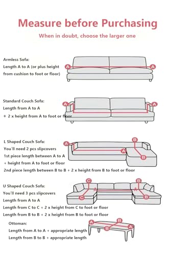 Chenille Loveseat Slipcover - Machine Washable & Non-Slip Protector