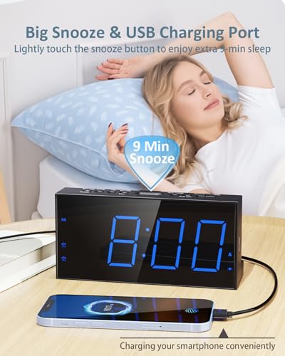Vibrating Alarm Clock with Bed Shaker for Heavy Sleepers and Hard of Hearing