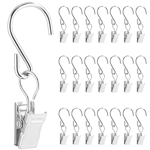 50-Piece Metal S-Hook Curtain Clips with Strong Grip - 2.25 Inch
