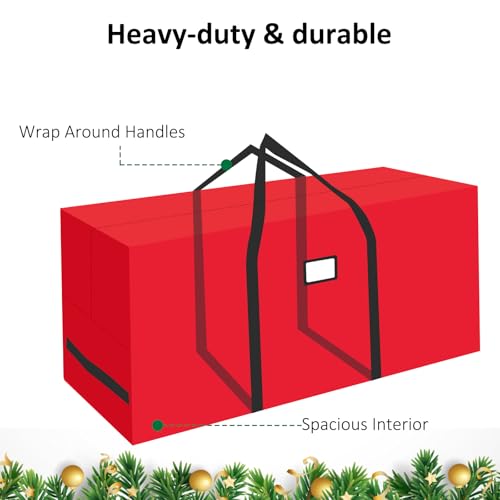 7.5 Ft Christmas Tree Storage Bag Waterproof Heavy Duty Red