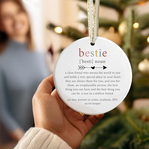 Bestie Friendship Christmas Ornament - Personalized Best Friend Gift for Women - Holiday Keepsake