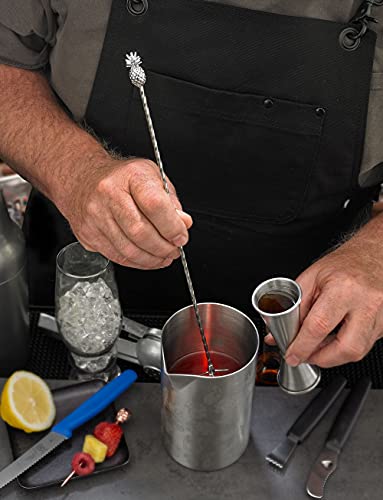 Barfly Stainless Steel Swizzle Stick - 13 3/8" Cocktail Mixing Tool, Twisted Design
