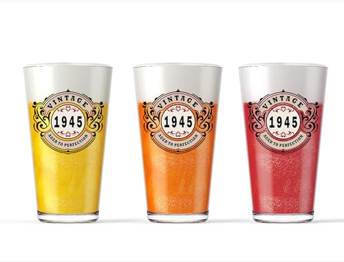1945 Vintage 16oz Beer Glass - 81st Birthday Gift for Men