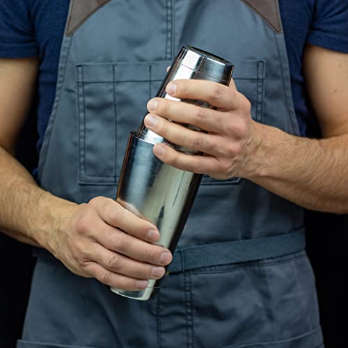 Professional Cocktail Shaker Set with Boston Tins, Hawthorne Strainer & Jigger – Bar Mixology Kit