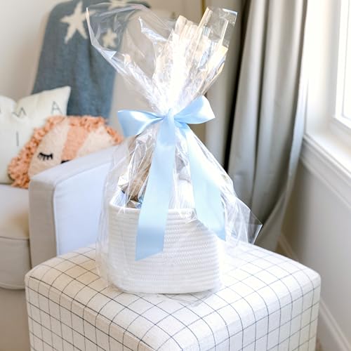 Woven Cotton Rope Storage Cubes 9x9x7 Inch Baskets with Handles (3-Pack)