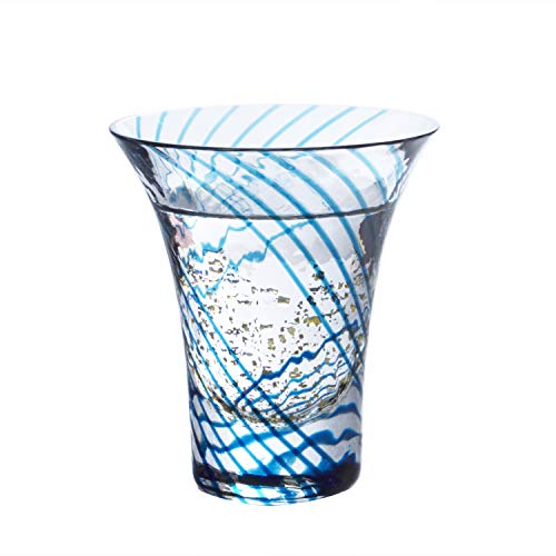 Toyo Sasaki Indigo Edo Glass Sake Cup 3 fl oz – Handmade Japanese Yachiyo Kiln, Gift Box, 1pc