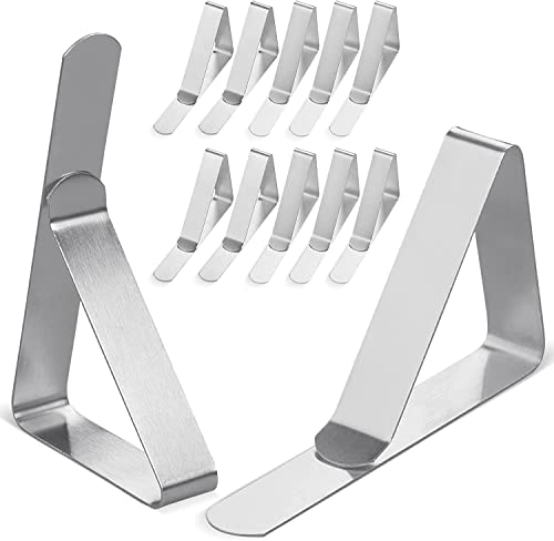 Stainless Steel Tablecloth Clips - 12 Pack Rust-Proof Table Cover Holders