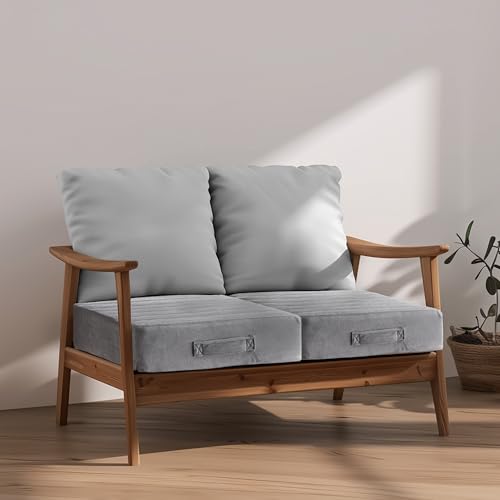22-Inch Large Floor Pillows Set of 2, Thick High-Density Foam Cushions