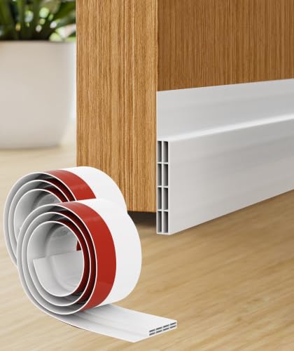Under Door Draft Stopper Strip (2 Pack) - Soundproof Door Sweep & Gap Filler