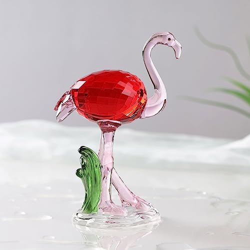 DOJOZ Crystal Flamingo Figurine – Realistic K9 Crystal Tabletop Ornament