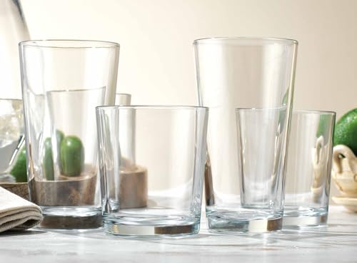 12-Piece Glassware Set - 17 oz Highball Glasses and 13 oz Whiskey Glasses