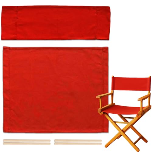 Director's Chair Replacement Canvas Set - Red Cotton Seat & Back Cover