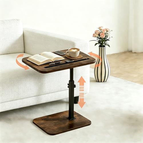 C-Shaped Swivel TV Tray Table - Height Adjustable Laptop & Snack Desk