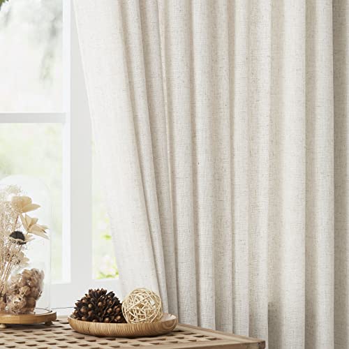 Pinch Pleated Semi Sheer Curtains - Textured Linen, 108"