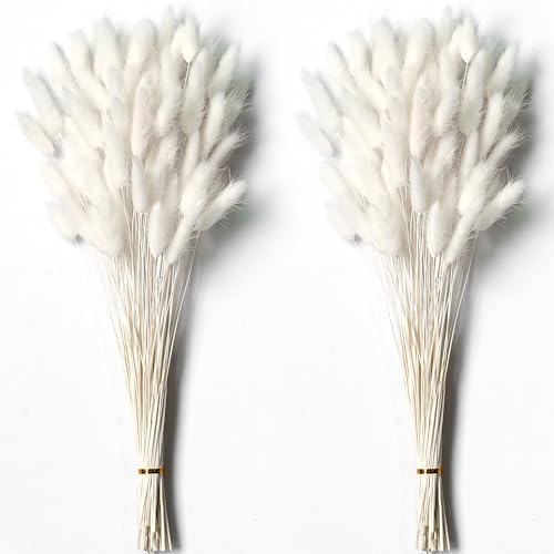 120 PCS 17-inch White Dried Pampas Grass for Boho Wedding & Home Decor