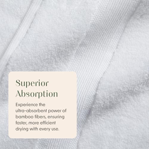 4-Pack Bamboo Rayon & Cotton Bath Towel Set, Ultra Soft & Absorbent
