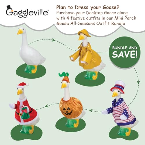 7-Inch Miniature Goose Statue for Desk and Home Decor