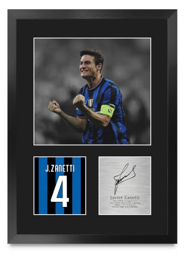 Javier Zanetti Autographed 16x12 Framed Soccer Photo - Supporters Gift, Portrait Variation