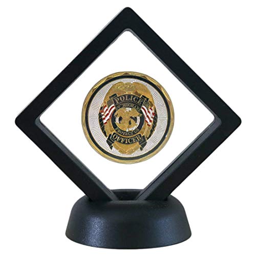 3D Floating Display Case for Challenge Coins, Medals and Collectibles - Black