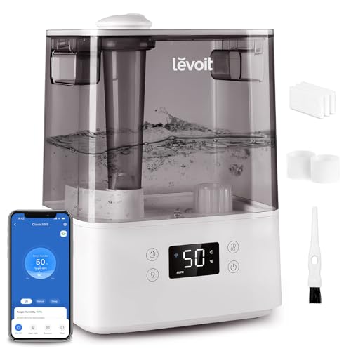 Smart Cool Mist Humidifier for Bedroom Large Room 6L 60H Runtime
