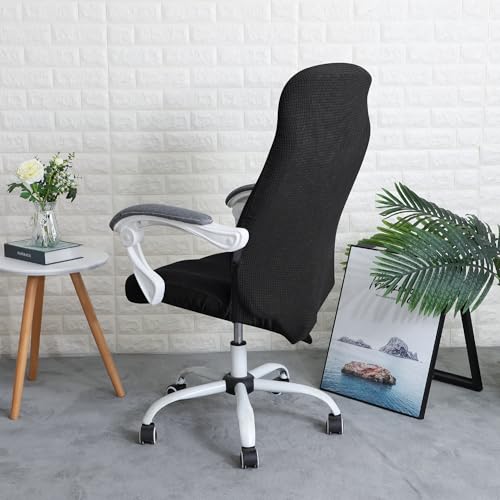 Extra Large Stretch Office Chair Cover - Black, Washable & Water-Resistant