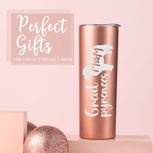 Great Pyrenees Mom 20 oz Stainless Steel Insulated Tumbler — Rose Gold Gift