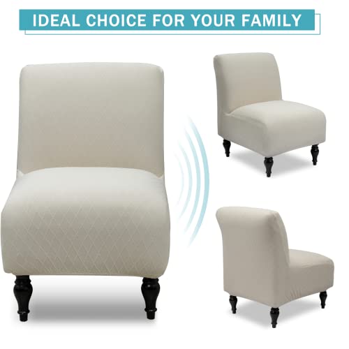 Stretch Spandex Armless Accent Chair Slipcover - Non-Slip Furniture Protector