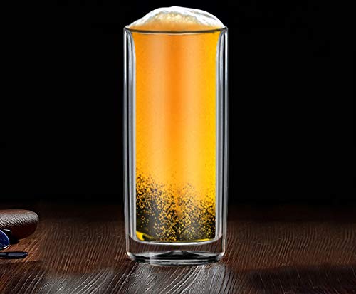 16oz Double-Walled Insulated Glass Tumblers - Set of 2 Borosilicate Cups