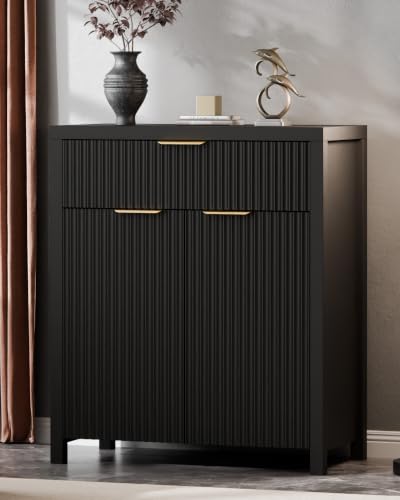 Fluted Buffet Cabinet with Drawers, Modern Sideboard for Kitchen & Dining