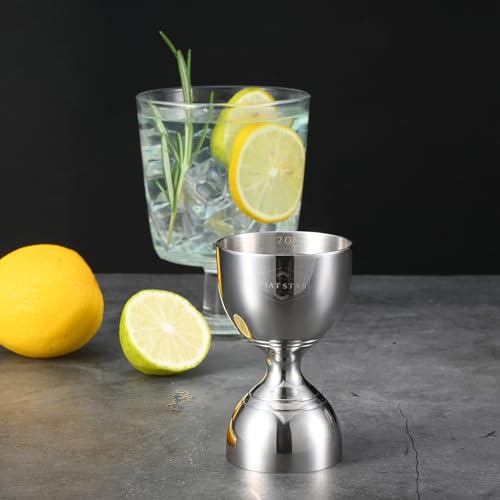 Plat Star Stainless Steel Double Jigger for Bartending, 1 oz & 2 oz Liquor Measuring Tool
