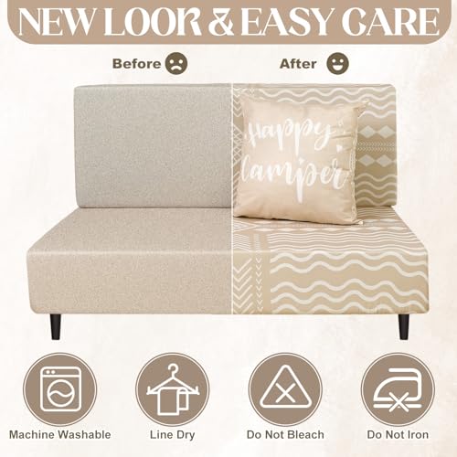 RV Dinette Cushion Covers Set - 6 Pcs Stretch Washable with Boho Design