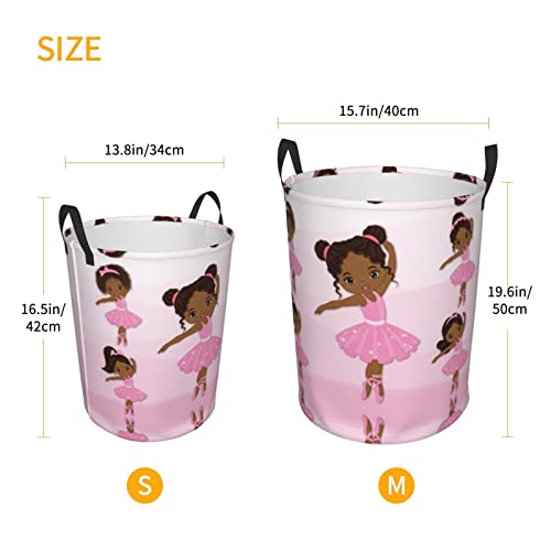 African Black Girl Laundry Hamper 38L Storage Basket - Durable & Foldable