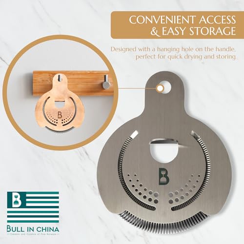 Stainless Steel Hawthorne Strainer by Bull in China - USA-Made Cocktail Strainer for Bars & Bartenders