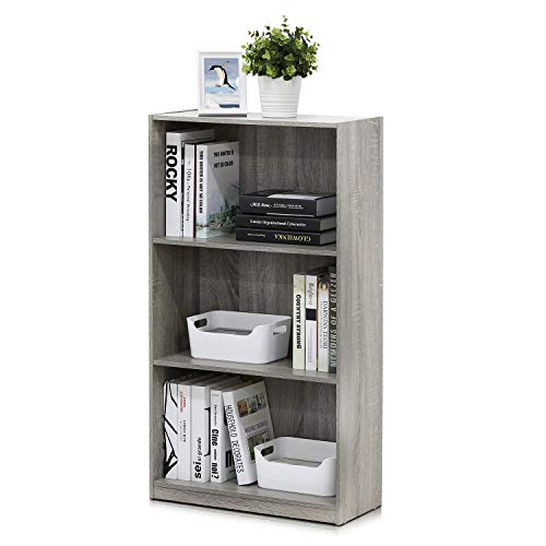 Furinno Basic 3-Tier Open Shelf Bookcase - French Oak, Space-Saving Storage