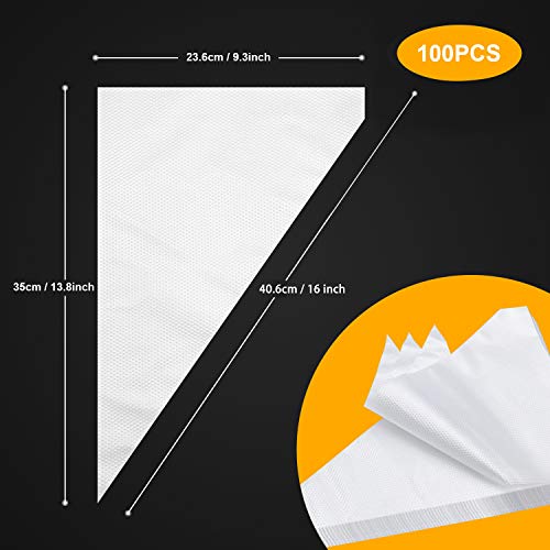 16 Inch Disposable Piping Bags 100 Pack - Extra Thick Non-Slip Pastry Bags
