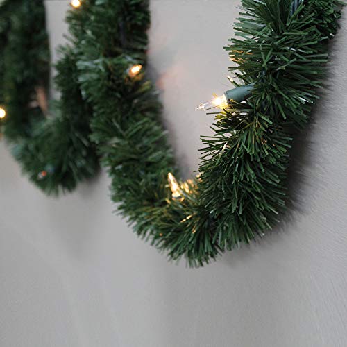 Brite Star 12 ft Christmas Garland with Clear Mini Lights - Indoor & Outdoor Decor
