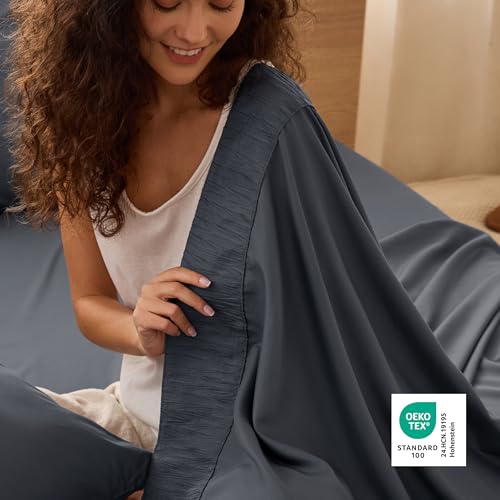 Bedsure Queen Sheet Set - Soft Cooling Microfiber Bedding with Deep Pockets