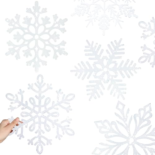 Romantic Style 24-Pack 12 Inch White Snowflake Christmas Ornaments